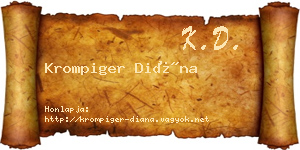 Krompiger Diána névjegykártya